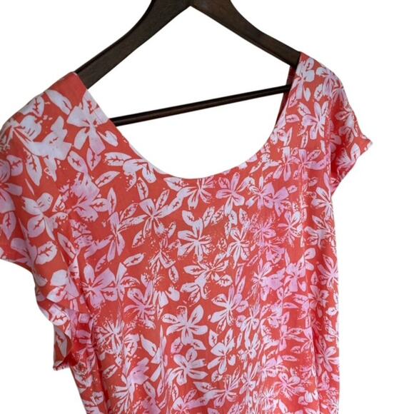 Coral Floral Mini Dress - Picture 3 of 5